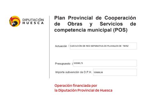 Imagen Obra financiada con cargo al POS 2025 de la Diputación Provincial de Huesca