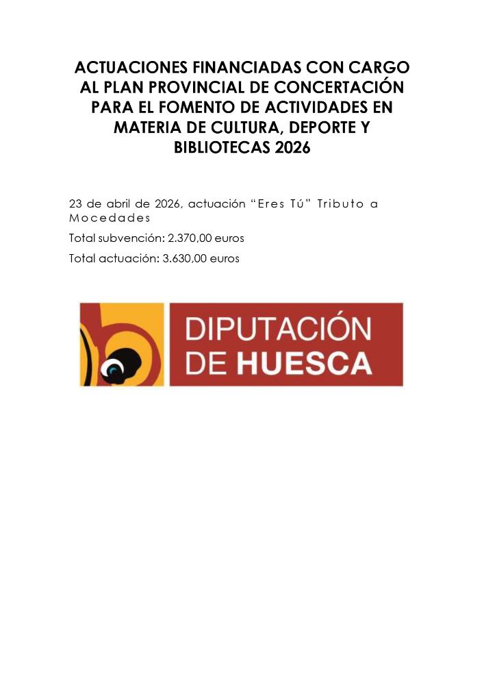 Imagen Subvención DPH Plan Concertación Cultura realización actuación 